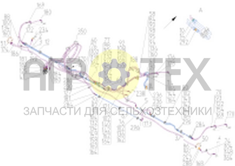 Чертеж Гидрооборудование привода мотовила (2.09.06.000-02)